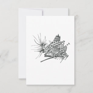 Carte De Remerciements Chemin du Temple Noir Blanc Art de Tatouage Tribal
