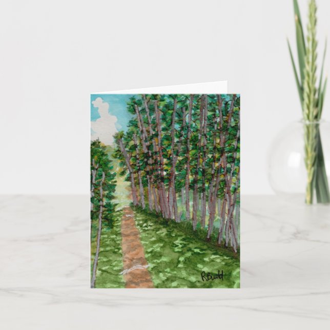 Carte De Remerciements Chemin paisible à travers les bois (Devant)