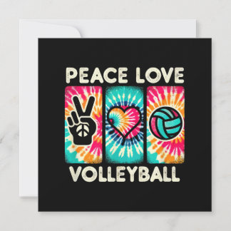 Carte De Remerciements Chemise De Volley-Ball Pour Ados Filles Peace Love
