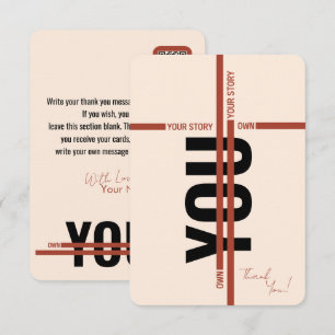 Carte De Remerciements Chemise « Maîtrisez Votre Histoire » – Citation Mo