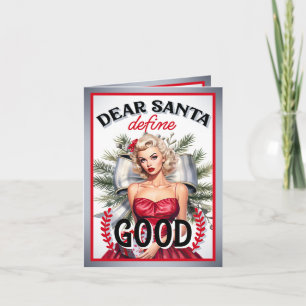Carte De Remerciements Cher Père Noël Définir une bonne Pinup Rétro