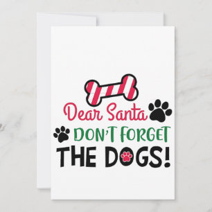 Carte De Remerciements Cher Père Noël n'oubliez pas les chiens Noël