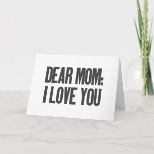 Carte De Remerciements Chère maman, je t'aime