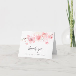 Carte De Remerciements Cherry Blossom rose Floral Mariage Photo