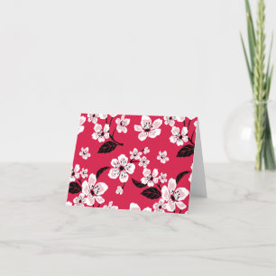 CARTE DE REMERCIEMENTS CHERRY BLOSSOM - SAKURA (ROUGE)