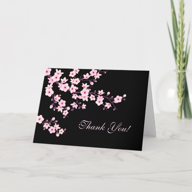 Carte De Remerciements Cherry Blossoms Floral Thank You (Devant)