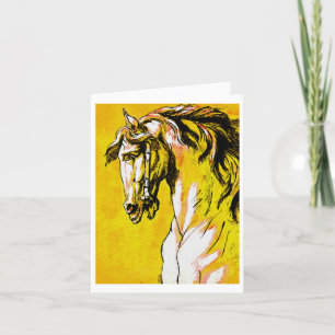 Carte De Remerciements Cheval Head (Jaune)