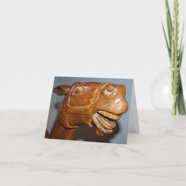 Carte De Remerciements Cheval Rocking antique (Devant)