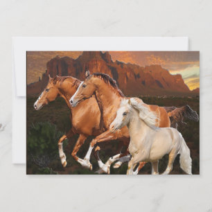 Carte De Remerciements Chevaux sauvages d'Arizona