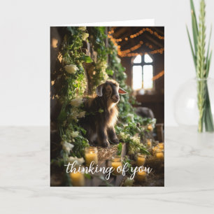 Carte De Remerciements Chèvre adorable dans le jardin d'automne