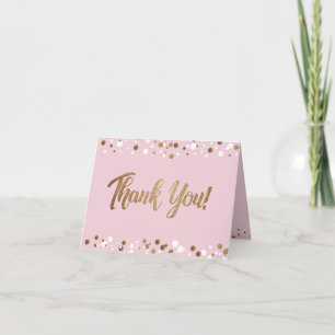 Carte De Remerciements Chic 60e Anniversaire Gold Blush Pink Personnalisé