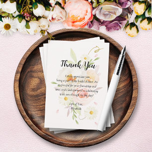 Carte De Remerciements Chic aquarelle rose floral fete de mariage 