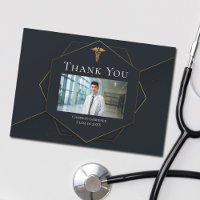 Chic Black Gold Médicale School Photo Graduation