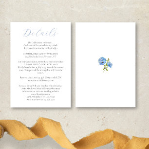 Carte De Remerciements Chic blanc Hydrangea Fiche d'information sur les