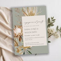Chic Boho Protea Fiançailles de palme sec Invitati