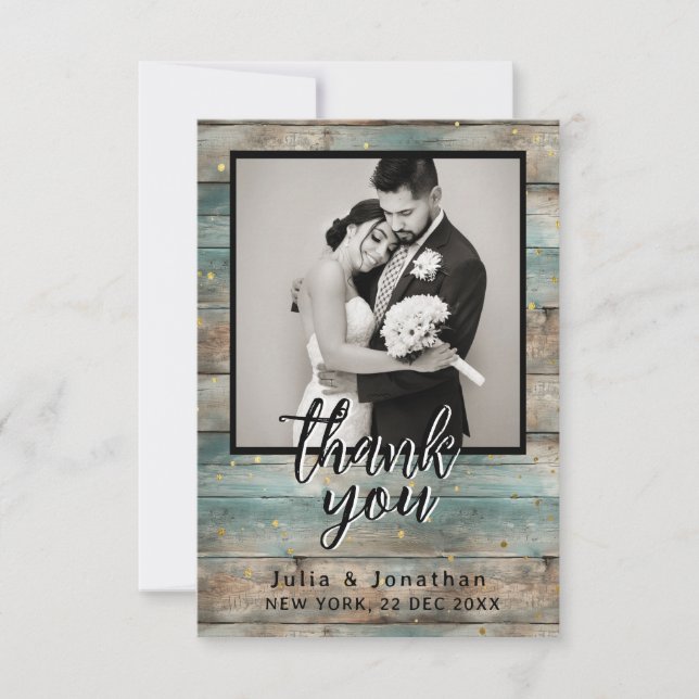 Carte De Remerciements Chic bois de Shabby Pastel (Devant)