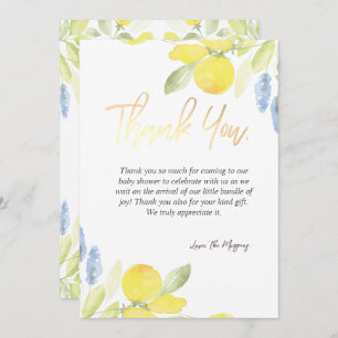 Carte De Remerciements Chic citrons aquarelle