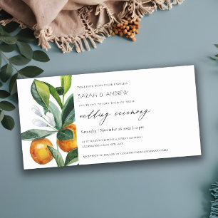 Carte De Remerciements Chic Citrus Orange Botanical Mariage Boho Invitati