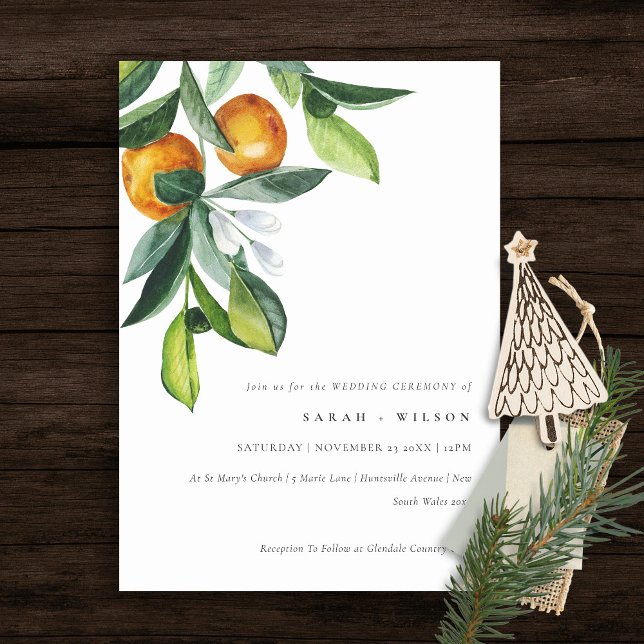 Carte De Remerciements Chic Citrus Orange Botanical Mariage Boho Invitati (Créateur téléchargé)