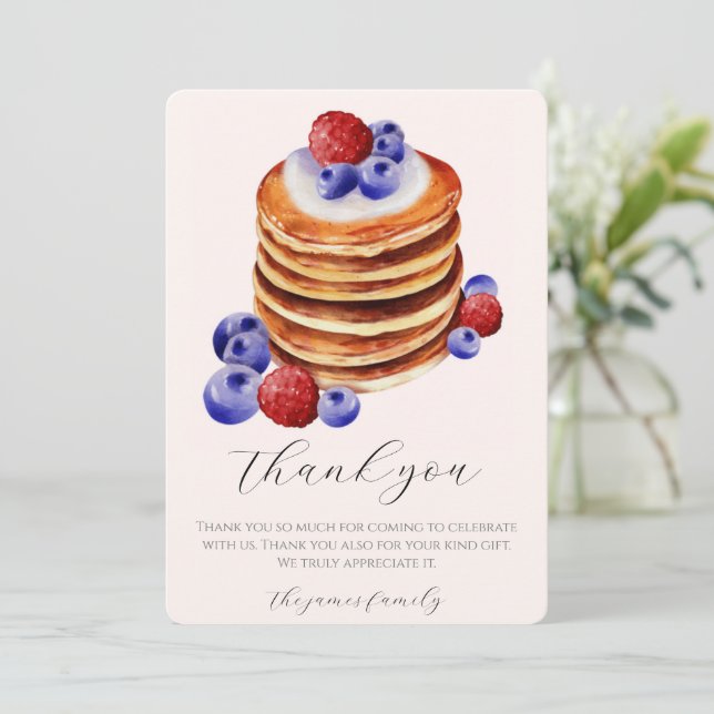 Carte De Remerciements Chic crêpes d'aquarelle brunch & baby shower (Debout devant)