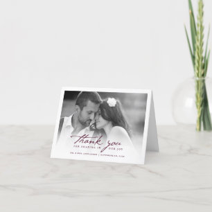 Carte de remerciements chic de mariage de