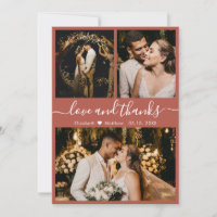 Chic Elegant Script 3 Photo Collage Mariage