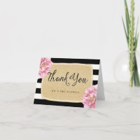 Carte de remerciements chic floral de