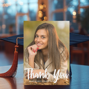 Carte De Remerciements Chic Graduate Photo Moderne Custom Graduation