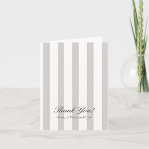 Carte De Remerciements Chic Grey and white stripes Thank You