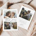 Carte De Remerciements Chic Hand Lettré 4 Mariage photo<br><div class="desc">Carte de remerciements de mariage de calligraphie moderne et élégant avec une photo et un texte supplémentaires au dos. Vous pouvez utiliser cette carte pour un mariage, une douche nuptiale, un fiançailles, un anniversaire ou tout événement spécial. Pour une personnalisation plus avancée de cette conception, cliquez sur le BOUTON OUTIL...</div>