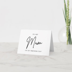 Carte De Remerciements Chic Minimaliste À Ma Mère Le Jour De Mon Mariage