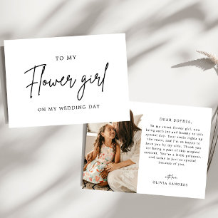 Carte De Remerciements Chic Minimaliste À Mon Fleur Fille Jour De Mariage