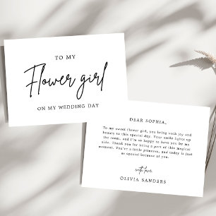 Carte De Remerciements Chic Minimaliste À Mon Fleur Fille Jour De Mariage