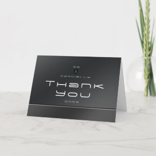 Carte De Remerciements Chic moderne affaires noir