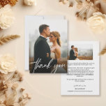 Carte De Remerciements Chic Moderne Personnalisé 2 Photos Mariages<br><div class="desc">Express votre gratitude dans le style avec le Simple Modern Custom Wedding 2 Photos Cartes de remerciements. Ces modèles personnalisés offrent un moyen élégant et polyvalent de transmettre votre appréciation à vos proches qui ont partagé votre journée spéciale. (voir les autres tailles de cartes) Les modèles présentent un design épuré...</div>