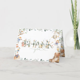 Carte De Remerciements Chic Nursery Rhyme Baby shower de verdure Annivers