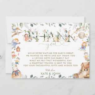 Carte De Remerciements Chic Nursery rime verdure Baby shower garçon fille