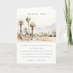 Carte De Remerciements Chic Palm Springs California Mariage paysager