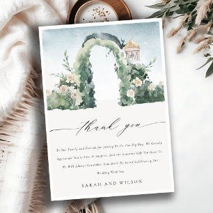 Carte De Remerciements Chic Pastel Floral Garden Arch Mariage botanique
