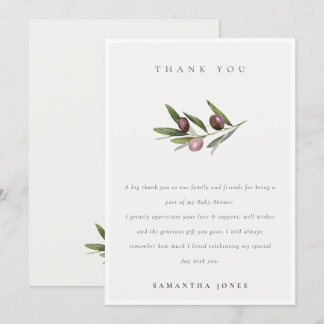 Carte De Remerciements Chic Rustique minimaliste Mariage de feuillage de 