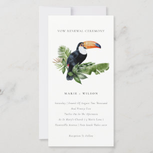 Carte De Remerciements Chic Tropical Rainforest Toucan Vow Renouvellement