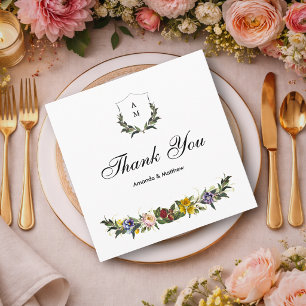 Carte De Remerciements Chic Whimsical Vintage Floral mariage