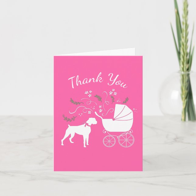 Carte De Remerciements Chien Baby shower de boîte Chien Chien Chien Chien (Devant)