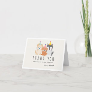 Carte De Remerciements Chien Chien Chien Chien Pawty Animaux Anniversaire