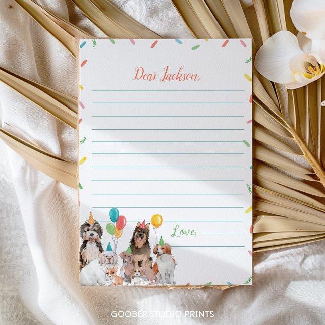 Carte De Remerciements Chien chiot Anniversaire heure Capsule Message Car (Créateur téléchargé)