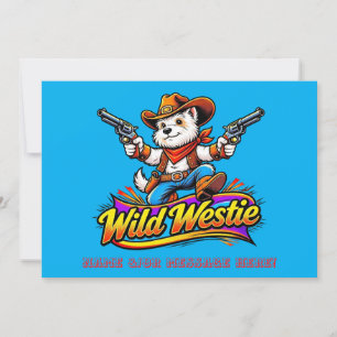 Carte De Remerciements Chien Cowboy Westie Sauvage