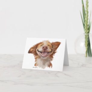 Carte De Remerciements Chien de dessin animé avec un grand sourire