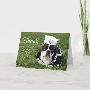 Carte De Remerciements Chien de marin de Boston