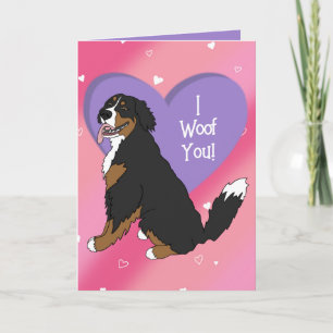 Carte De Remerciements Chien de montagne de Berne Saint-Valentin