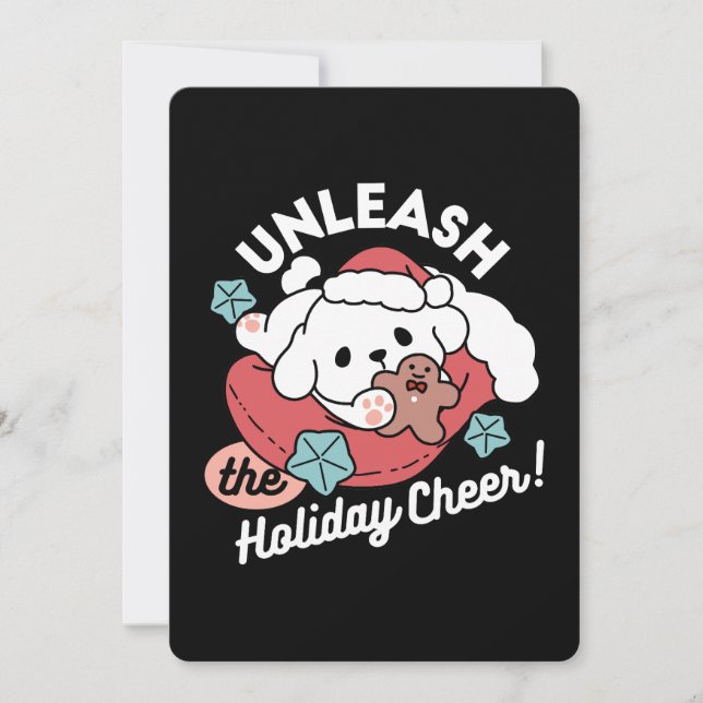 Carte De Remerciements Chien de Noël à Santa Hat - Jour de Noël pour Anim (Devant)